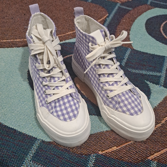 🌈GINGHAM PLATFORM SNEAKERS-6 - Picture 3 of 7
